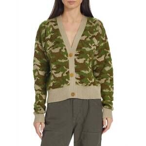 NEW NSF rangu crop cardigan in camo jacquard